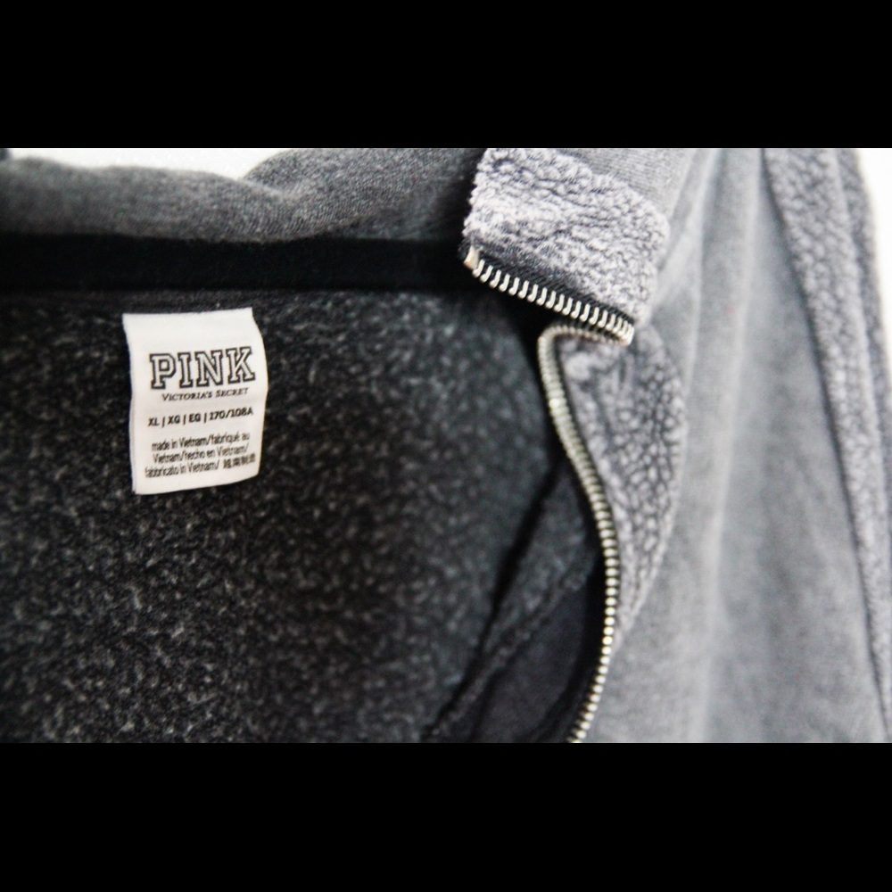 Dark Grey VS Pink Quarter Zip Sweater